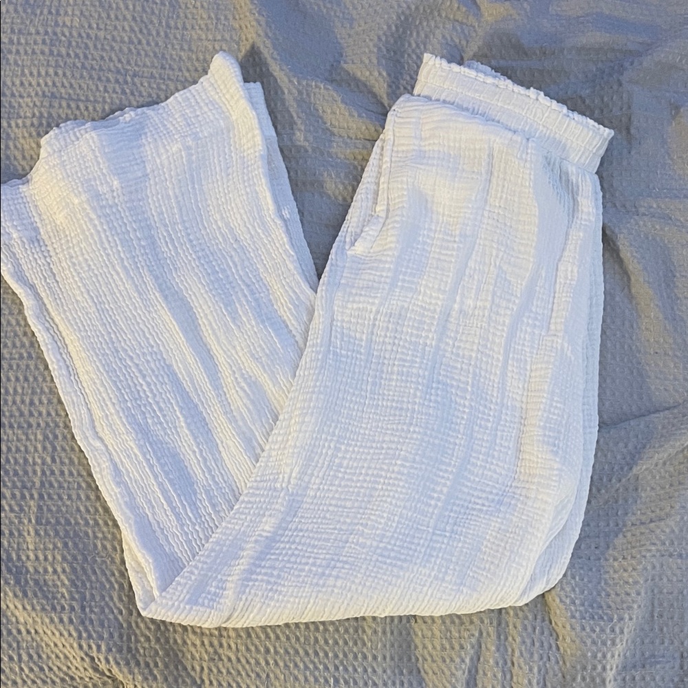 White linen pants